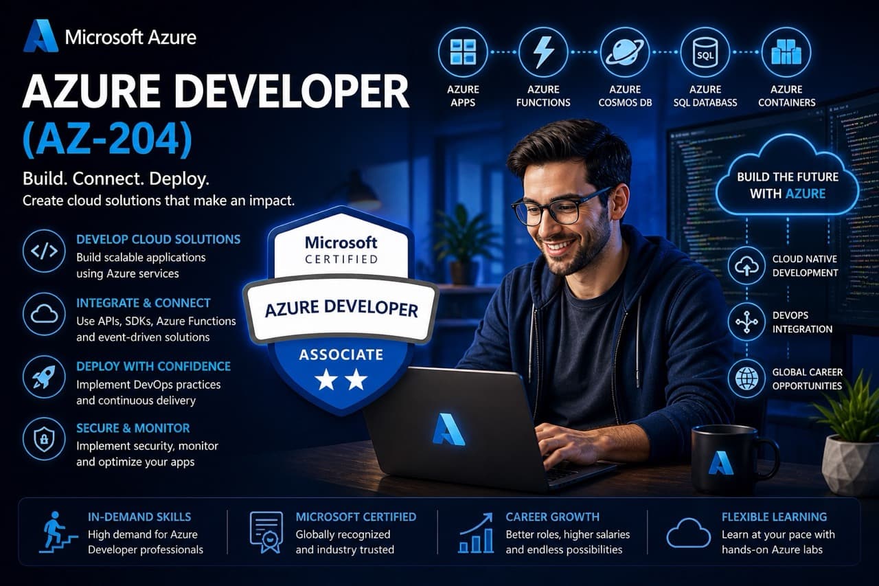 Take my Azure Developer AZ-204 exam for me - Professional Microsoft Azure developer certification service